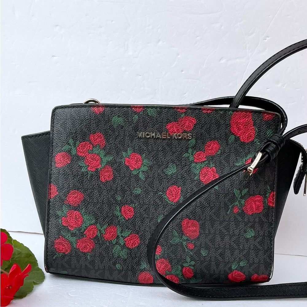 Michael Kors Selma Crossbody Bag With Roses